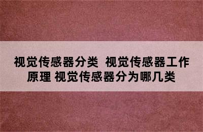 视觉传感器分类  视觉传感器工作原理 视觉传感器分为哪几类